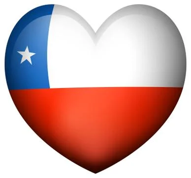Flag of Chile in heart shape Stock Illustration
