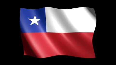 Flag of Chile isolated on alpha channel, seamless looping Stock Footage 73318143
