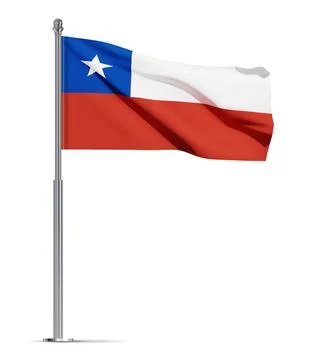 Flag of Chile isolated on white background Stock Illustration