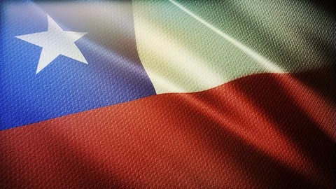 Flag of Chile Realistic 3D Stock Footage 119066807