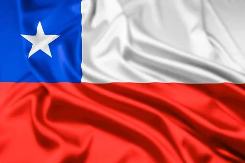The Flag of Chile Rippled Stock Illustration