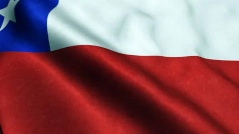 Flag of Chile - Seamless loop Видео 210602627