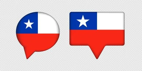 Flag of Chile in speech bubble. Illustrazione stock