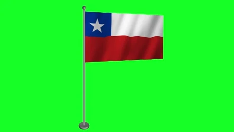 Flag of Chile swaying in the wind on Green Screen Stock Footage 274287310