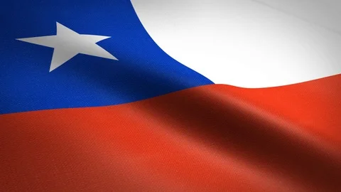 Flag of Chile. Waving flag with highly detailed fabric texture seamless loopable Stock-Footage 118854361
