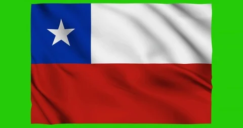 Flag of Chile waving on a samless loop over an easily removable background Stock Footage 98371126
