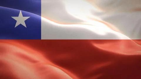 Flag of Chile waving in the wind. 3D Waving flag design. Stock Illustration