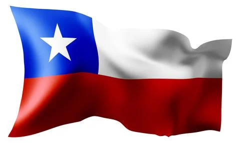 Flag of Chile waving in the wind. イラスト素材