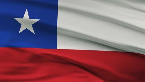 Flag of Chile waving on wind seamles loop 3d animation Stock Footage 148335849