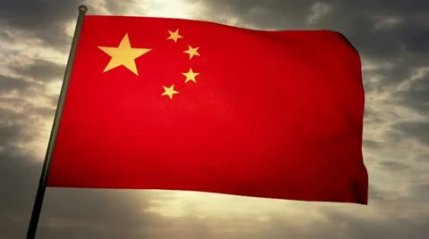 Flag China 05 Stock Footage 21369884