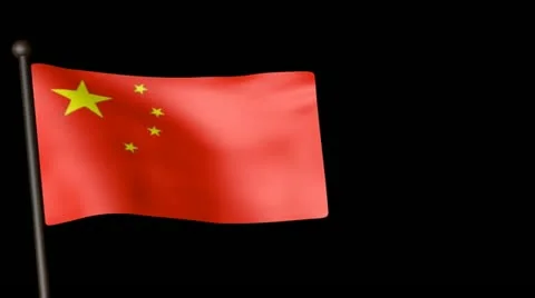 Flag China 25fps Stock Footage 12531688