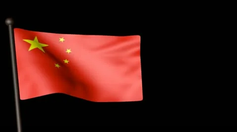 Flag China 29.976fps Stock Footage 21424458