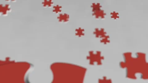 Flag of China being made with jigsaw puzzle pieces. Chinese problem solution Stock Footage 104182519