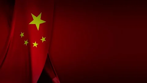 Flag of China curtain banner subtle wave seamless loop high res 4K red backgroun Stock Footage 321835982