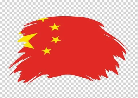 Flag of China with distressed paint stroke brush effect Illustrazione stock