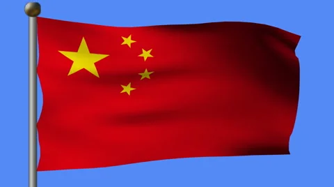 Flag of china flying on a pole 스톡 동영상 920025