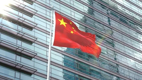 Flag of China Stock Footage 343556884