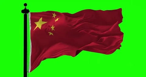 Flag of China on Green 库存影片 76115219