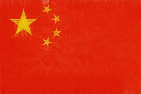 Flag of China Grunge. Illustrazione stock