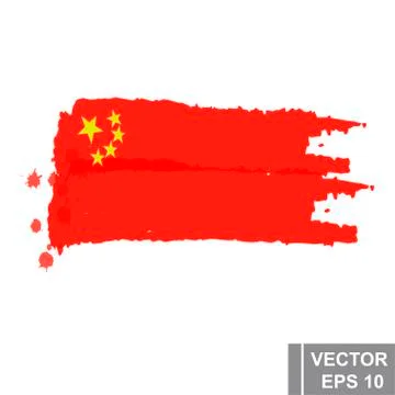 Flag of China. Map. Symbol of the state. For your design. Rectangle. Stockillustratie