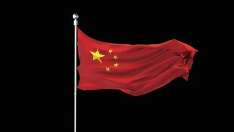 The flag of China is raised in the wind 3d 스톡 동영상 170299173