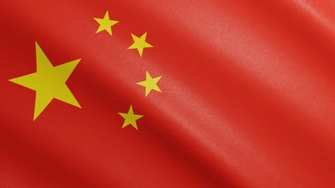 Flag of China with Realistic Fabric Texture Waving in the Wind. Stock Footage 127789909