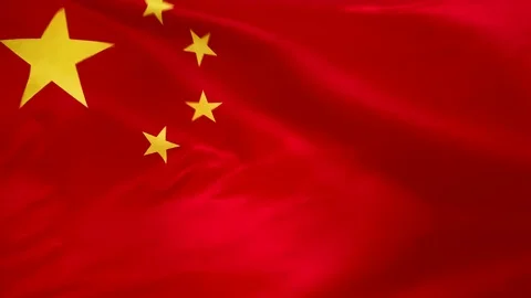 Flag of China waving in the wind close-up Stock-Footage 125288360