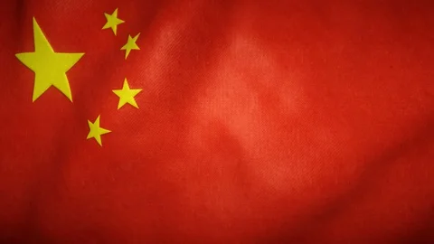 Flag of china waving in the wind Stock-Footage 125885526