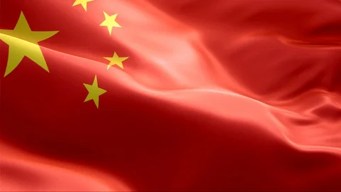Flag of China waving in the wind. Stock Footage 129083802