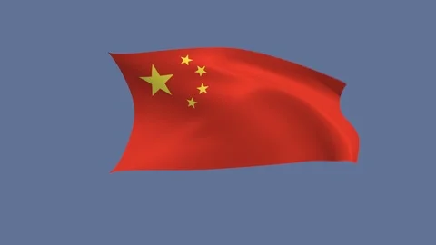 Flag of China waving in the wind, loopable and with alpha channel embedded Stock Footage 104981197