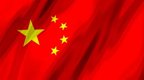 Flag of China waving in the wind. Seamless looping. 3d generated. Vídeo Stock 49087163