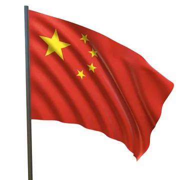 Flag of china on a white background 3d-rendering イラスト素材