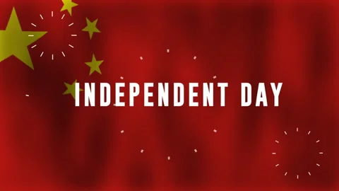 Flag of Chinese. Waving flag with highly detailed fabric texture Stock Footage 249376202