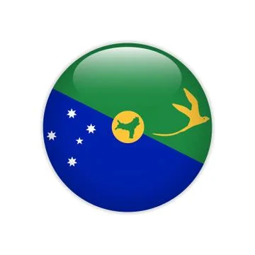 Flag Christmas Island button Stock Illustration