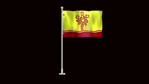 Flag of Chuvashia waving Stock Footage 318784418