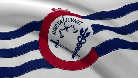 Flag of Cincinnati City Loop Stock Footage 241156230