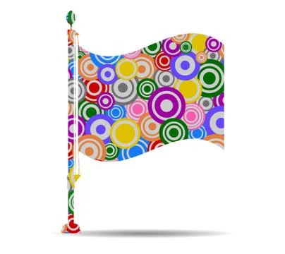 Flag circles icon vector Stock Illustration
