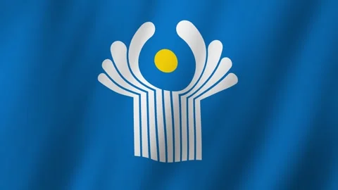 Flag of the CIS waving animation, Commonwealth of Independent States Flag fo Stock-Footage 285434996