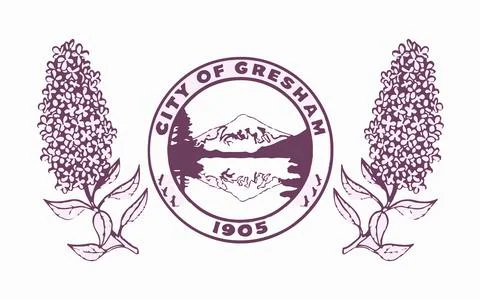 Flag of the city of Gresham, Oregon, USA, original colors and proportions. Il 写真素材