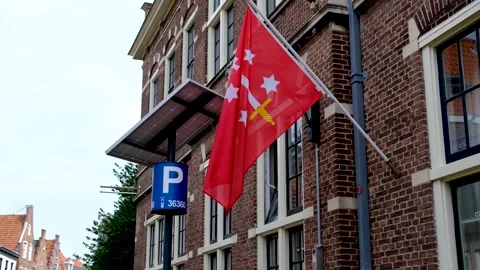 Flag of the city of Haarlem. 스톡 동영상 275269038