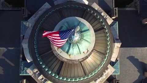Flag On City Hall Stock Footage 164929145
