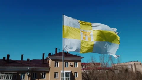 Flag city of Stavropol Stock Footage 175673555