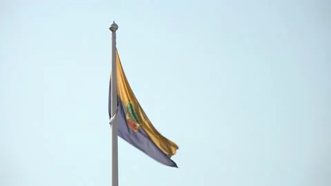 The flag of the city of Valmiera Stock Footage 152549854