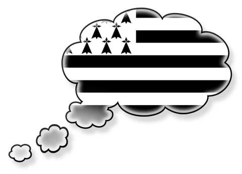 Flag in the cloud, isolated on white background Illustrazione stock