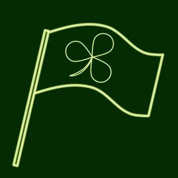 Flag with clover leaf. St.Patrick s Day. Stock Illustration