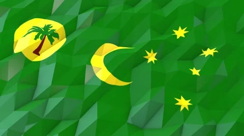 Flag of Cocos Islands 3D Wallpaper Illustration Stock Footage 66418726