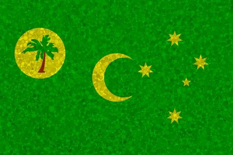 Flag of the Cocos Islands on styrofoam texture Stock Illustration