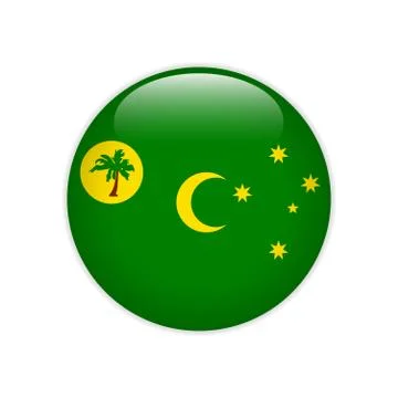 Flag of Cocos Keeling Islands button Stock Illustration