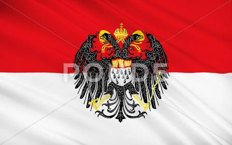 Flag of Cologne - a city in the Federal Republic of Germany, in North Rhine-W Stock Illustration