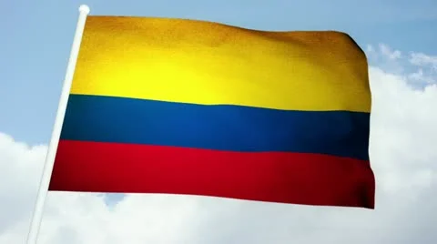 Flag Colombia 03 Stock Footage 21466114